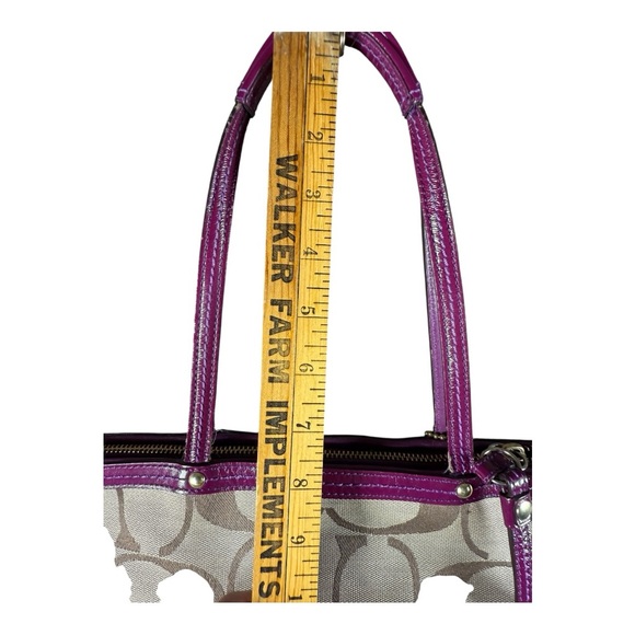 Coach‎ Purple and Beige Signature Bag - Picture 10 of 10